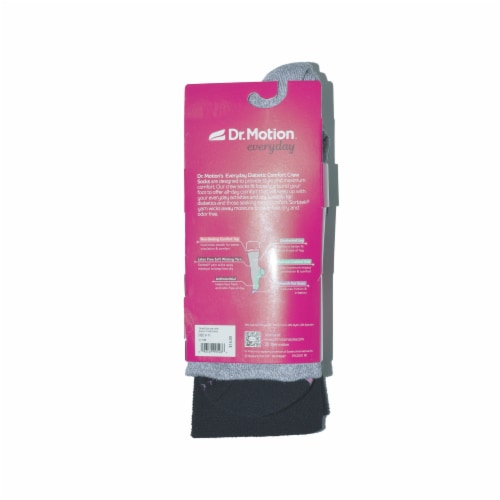 Dr. Motion® Everyday Diabetic Comfort Crew Socks - Black Cat Perspective: back