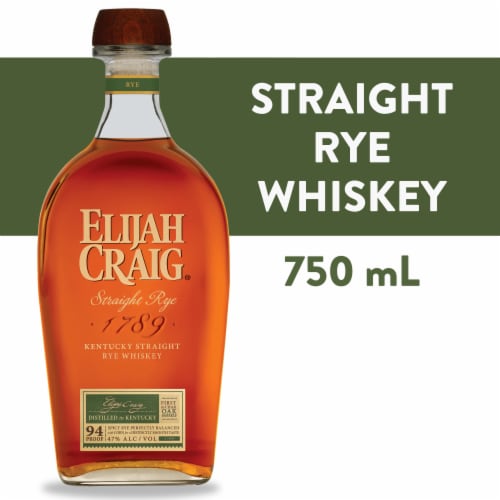 Elijah Craig Straight Rye Whiskey Perspective: back