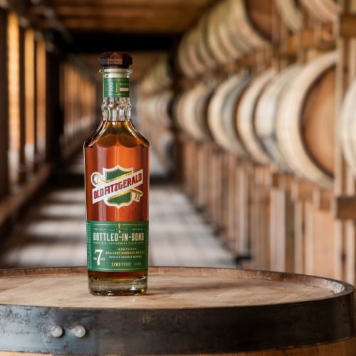 Old Fitzgerald Aged 7 Years Bottled-In-Bond Kentucky Straight Bourbon Whiskey Perspective: back