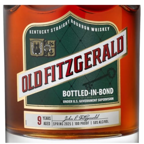 Old Fitzgerald Aged 9 Years Bottled in Bond Kentucky Straight Bourbon Whiskey Perspective: back