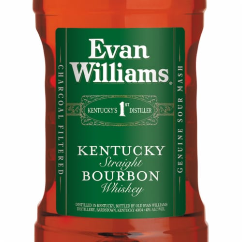 Evan Williams Aged 4 Years Green Label Kentucky Straight Bourbon Whiskey Perspective: back