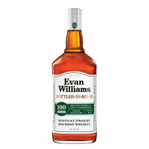 Evan Williams White Label Bottled in Bond Kentucky Straight Bourbon Whiskey Perspective: back