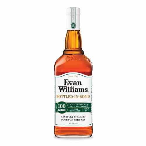 Evan Williams White Label Bottled in Bond Kentucky Straight Bourbon Whiskey Perspective: back