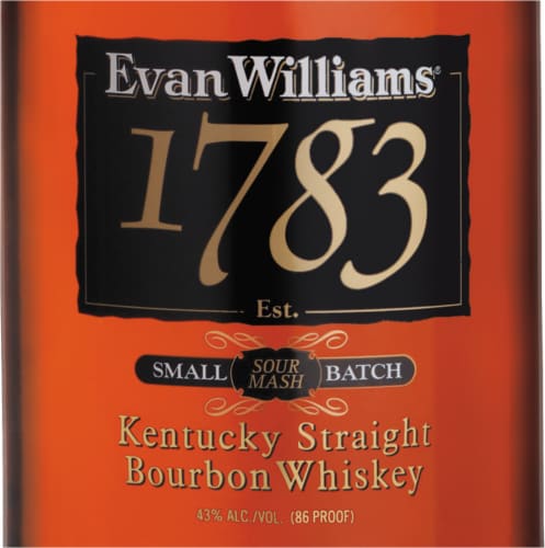 Evan Williams Aged 6 Years 1783 Small Batch Kentucky Straight Bourbon Whiskey Perspective: back