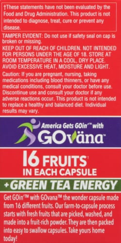 GoVana™ 16 Fruits Green Tea Energy Capsules Perspective: back