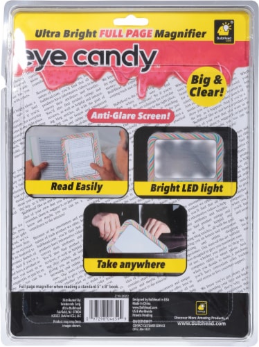 Eye Candy Ultra Bright Full Page Magnifier and Book Light, Large