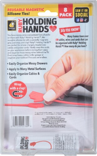 Ruby® Holding Hands™ Reusable Magnetic Silicone Ties Perspective: back
