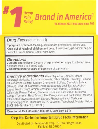 Hempvana® Menthol & Hemp Seed Oil Arthritis Ultra Strength Pain Relief Gel Perspective: back