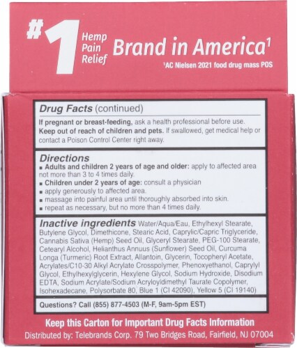 Hempvana Ultra Strength Lidocaine + Hemp Seed Oil Pain Relief Cream Perspective: back