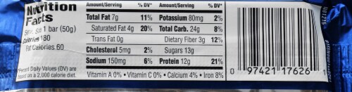 PowerBar Triple Threat Caramel Nut Brownie Energy Bars Perspective: back