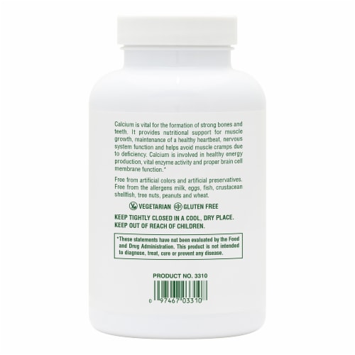 Natures Plus Calcium Tablets 600mg Perspective: back