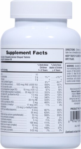 Natures Plus® Animal Parade Multivitamin Chewables Perspective: back