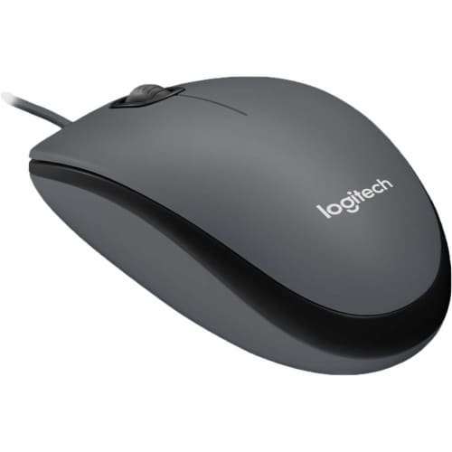 Logitech Corded Optical Mouse USB - Black Perspective: back