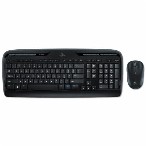 Logitech® Wireless Desktop Set Keyboard and Mouse - Black Perspective: back