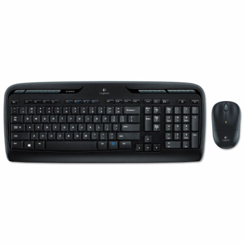 Logitech® Wireless Desktop Set Keyboard and Mouse - Black Perspective: back