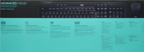 Logitech Advanced Wireless Keyboard and Mouse Set - Black Perspective: back