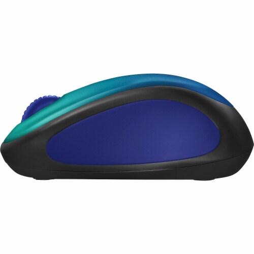 Logitech Design Collection Limited Edition Wireless Ambidextrous Optical Mouse - Blue Aurora Perspective: back