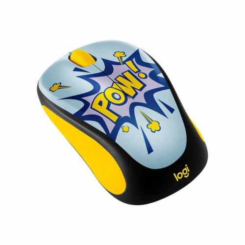 Logitech® POW! Limited Edition Wireless Mouse - Blue/Yellow Perspective: back