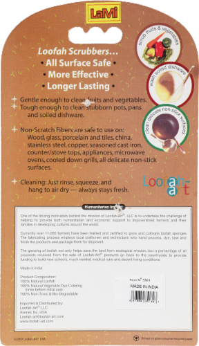 Loofah-Art® Natural Loofah Mushroom Kitchen Scrubber Perspective: back