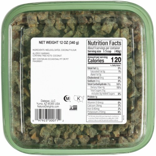 Bard Valley Natural Delights Premium Chopped Medjool Dates Perspective: back