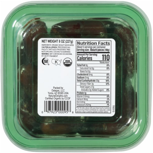 Bard Valley Natural Delights Organic Pitted Deglet Dates Perspective: back
