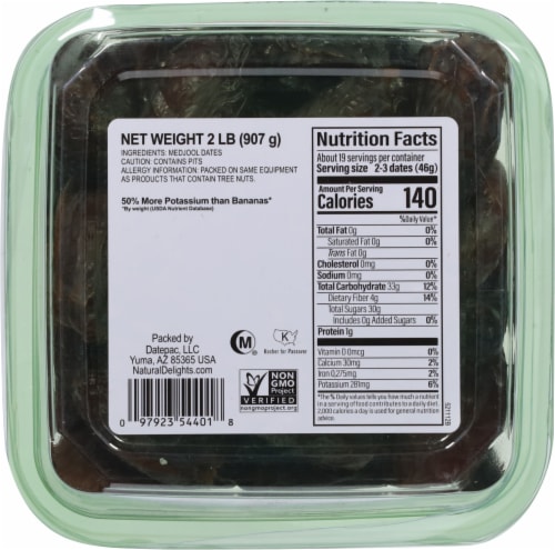 Bard Valley Natural Delights Whole Fresh Medjool Dates Perspective: back