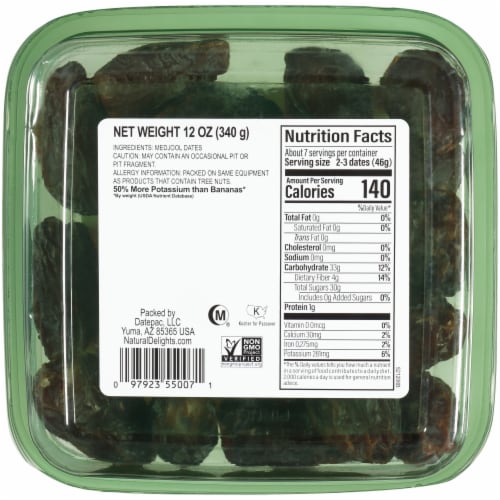 Bard Valley Natural Delights Pitted Fresh Medjool Dates Perspective: back