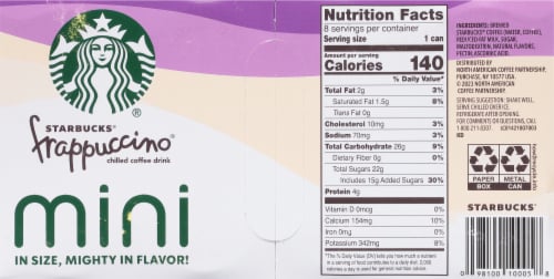 Starbucks® White Chocolate Mocha Frappuccino® Mini Cans Perspective: back