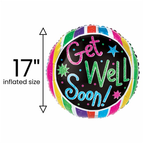 GET WELL! Helium Filled Balloon Perspective: back
