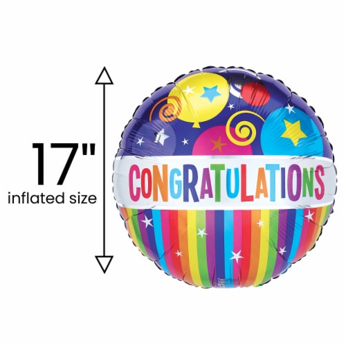 Congratulations! Helium Filled Balloon Perspective: back