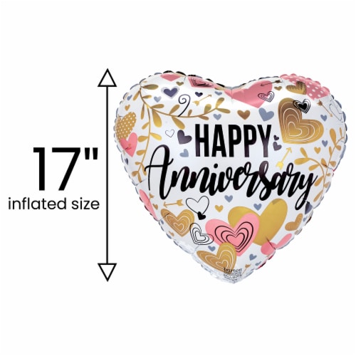 HAPPY ANNIVERSARY Helium Filled Balloon Perspective: back