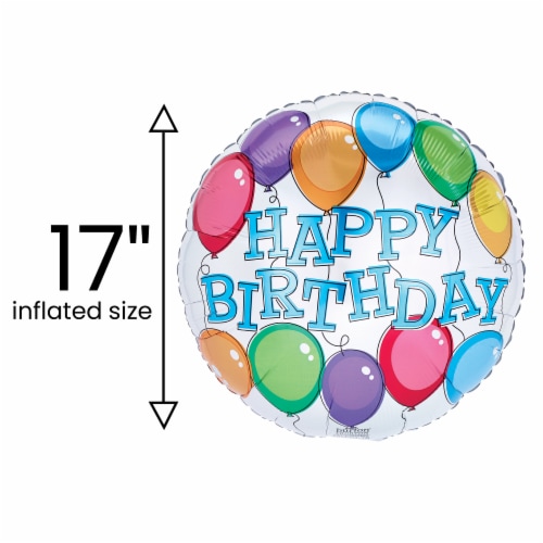 HAPPY BIRTHDAY Helium Filled Balloon Perspective: back