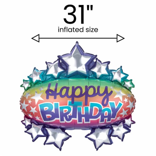 Birthday Marquee Helium Filled Balloon Perspective: back