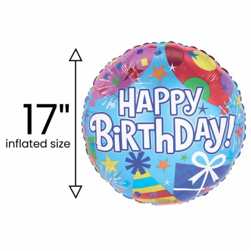 HAPPY BIRTHDAY Helium Filled Balloon Perspective: back