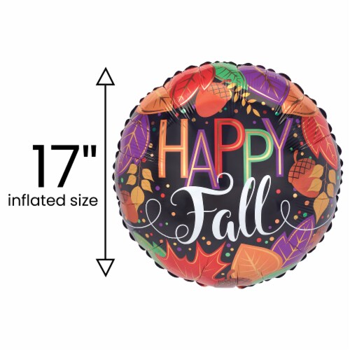 Happy Fall Helium Filled Balloon Perspective: back