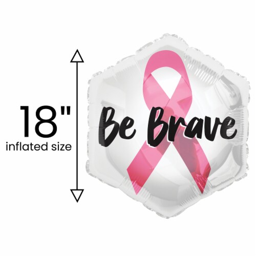 Be Brave Breast Cancer Awareness  Helium Filled Balloon Perspective: back