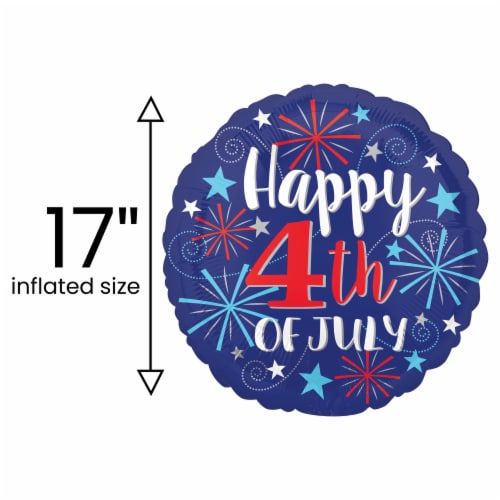 Happy 4th of July HELIUM FILLED BALLOON Perspective: back