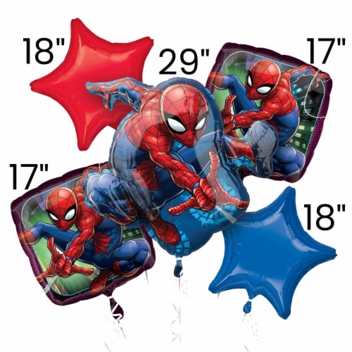 Spiderman Helium Filled Balloon Bouquet Perspective: back