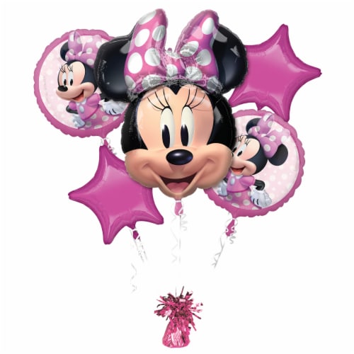 Minnie Mouse Helium Filled Balloon Bouquet Perspective: back