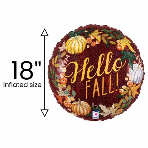 Hello Fall Helium Filled Balloon Perspective: back