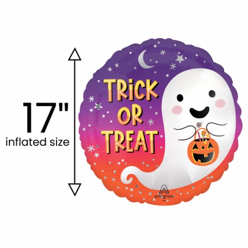 Trick or Treat Helium Filled Balloon Perspective: back