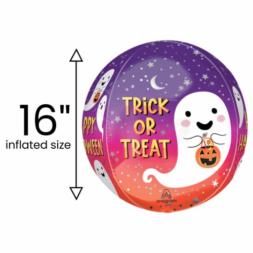 Trick or Treat Orbz Helium Filled Balloon Perspective: back