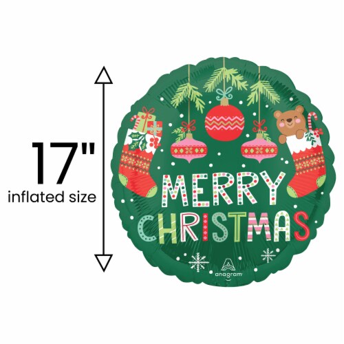 Merry Christmas Helium Filled Balloon Perspective: back