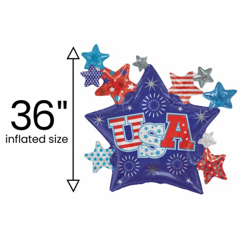 USA Stars Oversized Helium Filled Balloon Perspective: back