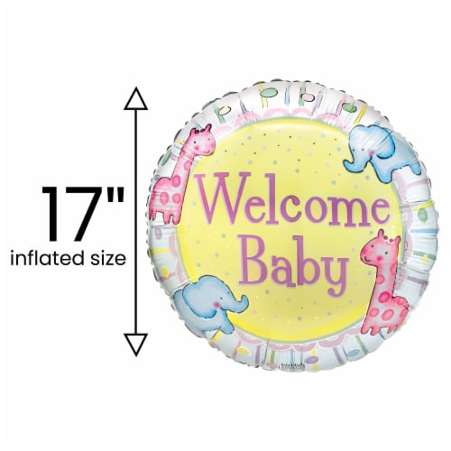 WELCOME BABY Helium Filled Balloon Perspective: back