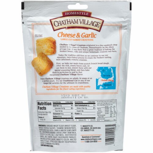 Chatham Village® Cheese & Garlic Large Cut Baked Croutons Perspective: back