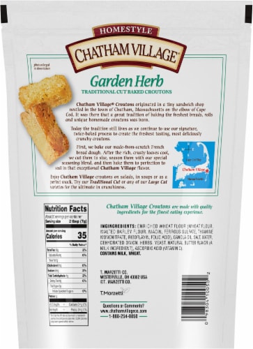 Chatham Village Homestyle Garden Herb Traditional Cut Baked Croutons Perspective: back