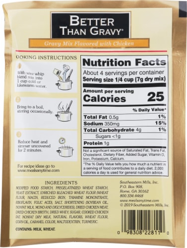 Superior Touch Better Than Gravy Chicken Gravy Mix Perspective: back