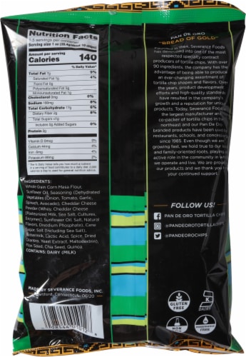 Pan De Oro Avocado Ranch Tortilla Chips Perspective: back