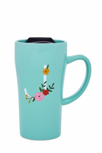 PMI Worldwide Monogram Latte Mug - Blue Perspective: back
